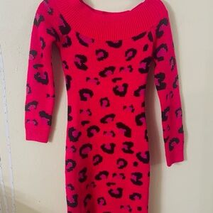 WOW couture Hot Pink and Black Leopard Knit Top